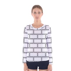 Wall Pattern Rectangle Brick Women s Long Sleeve Tee