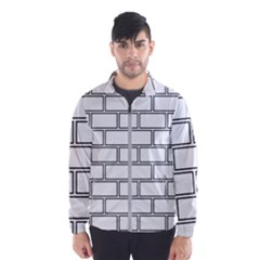 Wall Pattern Rectangle Brick Wind Breaker (men) by BangZart