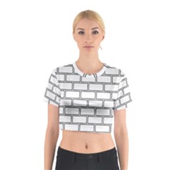 Wall Pattern Rectangle Brick Cotton Crop Top