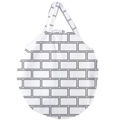 Wall Pattern Rectangle Brick Giant Round Zipper Tote