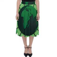 Earth Forest Forestry Lush Green Folding Skater Skirt