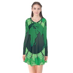 Earth Forest Forestry Lush Green Flare Dress