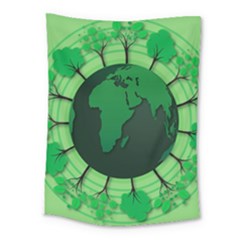 Earth Forest Forestry Lush Green Medium Tapestry by BangZart