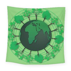 Earth Forest Forestry Lush Green Square Tapestry (large) by BangZart