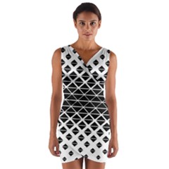 Triangle Pattern Background Wrap Front Bodycon Dress