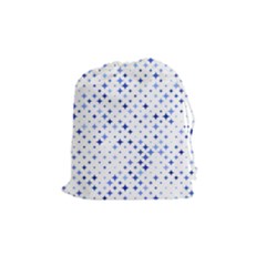 Star Curved Background Blue Drawstring Pouches (medium) 