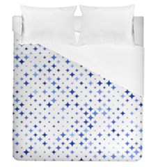 Star Curved Background Blue Duvet Cover (queen Size)