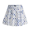 Star Curved Background Blue Mini Flare Skirt View1