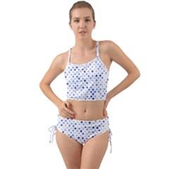 Star Curved Background Blue Mini Tank Bikini Set