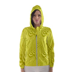 Yellow Oval Ellipse Egg Elliptical Hooded Wind Breaker (women) by BangZart