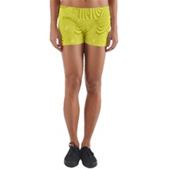 Yellow Oval Ellipse Egg Elliptical Yoga Shorts by BangZart