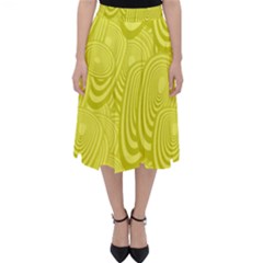 Yellow Oval Ellipse Egg Elliptical Folding Skater Skirt by BangZart