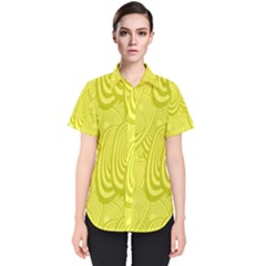 Yellow Oval Ellipse Egg Elliptical Women s Short Sleeve Shirt