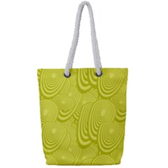 Yellow Oval Ellipse Egg Elliptical Full Print Rope Handle Tote (small)