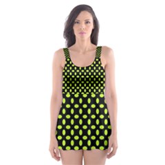 Pattern Halftone Background Dot Skater Dress Swimsuit