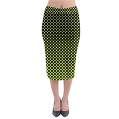 Pattern Halftone Background Dot Midi Pencil Skirt