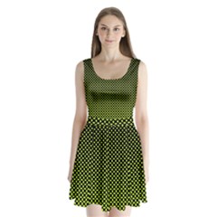 Pattern Halftone Background Dot Split Back Mini Dress 