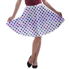 Star Curved Background Geometric A-line Skater Skirt by BangZart