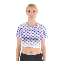 Star Curved Background Geometric Cotton Crop Top