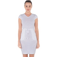 Pattern Background Monochrome Capsleeve Drawstring Dress 