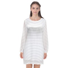 Pattern Background Monochrome Long Sleeve Chiffon Shift Dress 