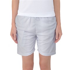 Monochrome Curve Line Pattern Wave Women s Basketball Shorts