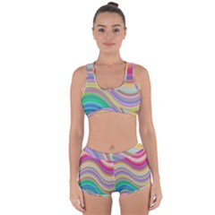 Wave Background Happy Design Racerback Boyleg Bikini Set