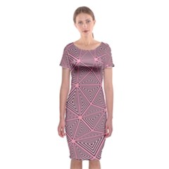 Triangle Background Abstract Classic Short Sleeve Midi Dress