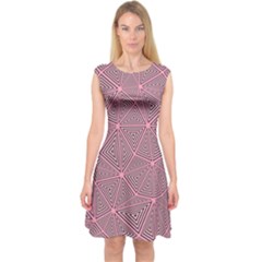 Triangle Background Abstract Capsleeve Midi Dress