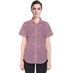 Triangle Background Abstract Women s Short Sleeve Shirt