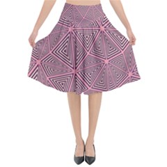 Triangle Background Abstract Flared Midi Skirt