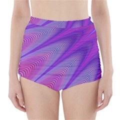 Purple Star Sun Sunshine Fractal High-waisted Bikini Bottoms