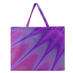 Purple Star Sun Sunshine Fractal Zipper Large Tote Bag by BangZart