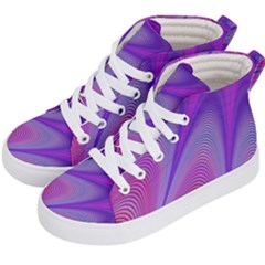 Purple Star Sun Sunshine Fractal Kid s Hi-top Skate Sneakers by BangZart