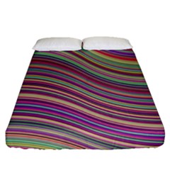 Wave Abstract Happy Background Fitted Sheet (queen Size)