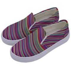 Wave Abstract Happy Background Kids  Canvas Slip Ons