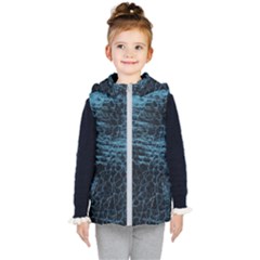 Blue Black Shiny Fabric Pattern Kid s Puffer Vest by BangZart