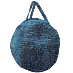 Blue Black Shiny Fabric Pattern Giant Round Zipper Tote by BangZart