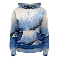 Whale Watercolor Sea Women s Pullover Hoodie