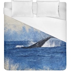 Whale Watercolor Sea Duvet Cover (king Size)