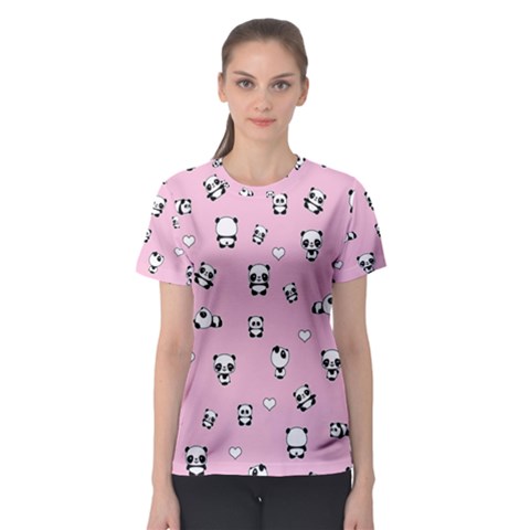 Panda Pattern Women s Sport Mesh Tee by Valentinaart