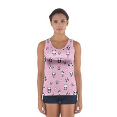 Panda Pattern Sport Tank Top  by Valentinaart