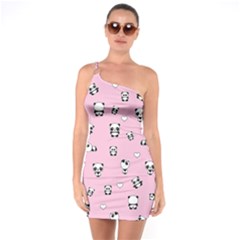 Panda Pattern One Soulder Bodycon Dress by Valentinaart