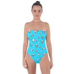 Panda Pattern Tie Back One Piece Swimsuit by Valentinaart