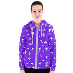 Panda Pattern Women s Zipper Hoodie by Valentinaart