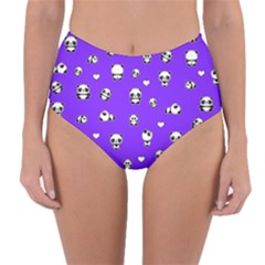 Panda Pattern Reversible High-waist Bikini Bottoms by Valentinaart