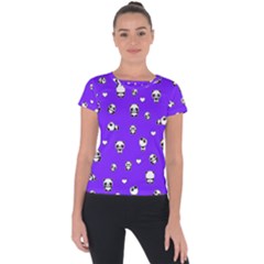 Panda Pattern Short Sleeve Sports Top  by Valentinaart