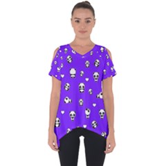 Panda Pattern Cut Out Side Drop Tee by Valentinaart