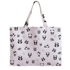 Panda Pattern Zipper Mini Tote Bag