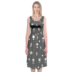 Panda Pattern Midi Sleeveless Dress by Valentinaart